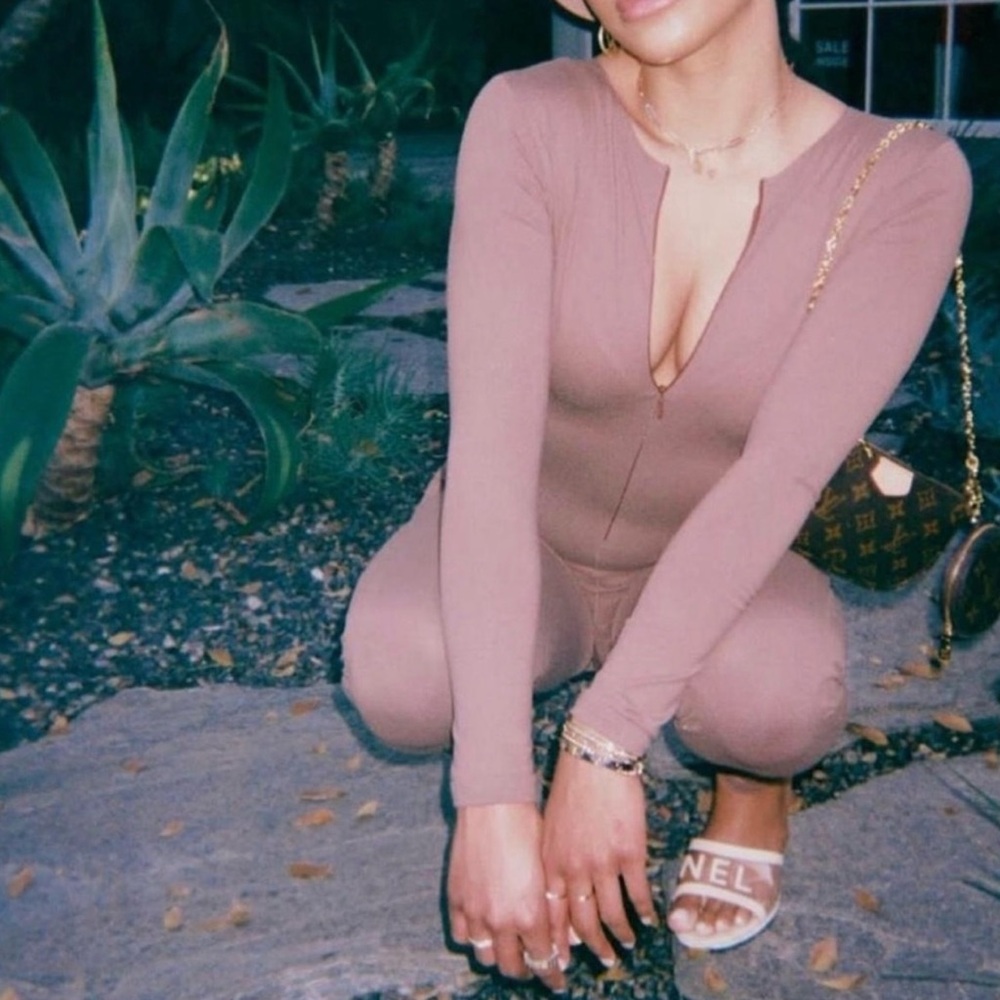 NWT STRIPT- Lexi Bodysuit Jumpsuit Nude Reversible Club-Wear Going Out